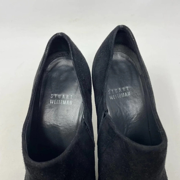 Stuart Weitzman Black Suede Pointed Toe‎ Stiletto Heel Ankle Bootie Size 7.5 - Picture 7 of 10